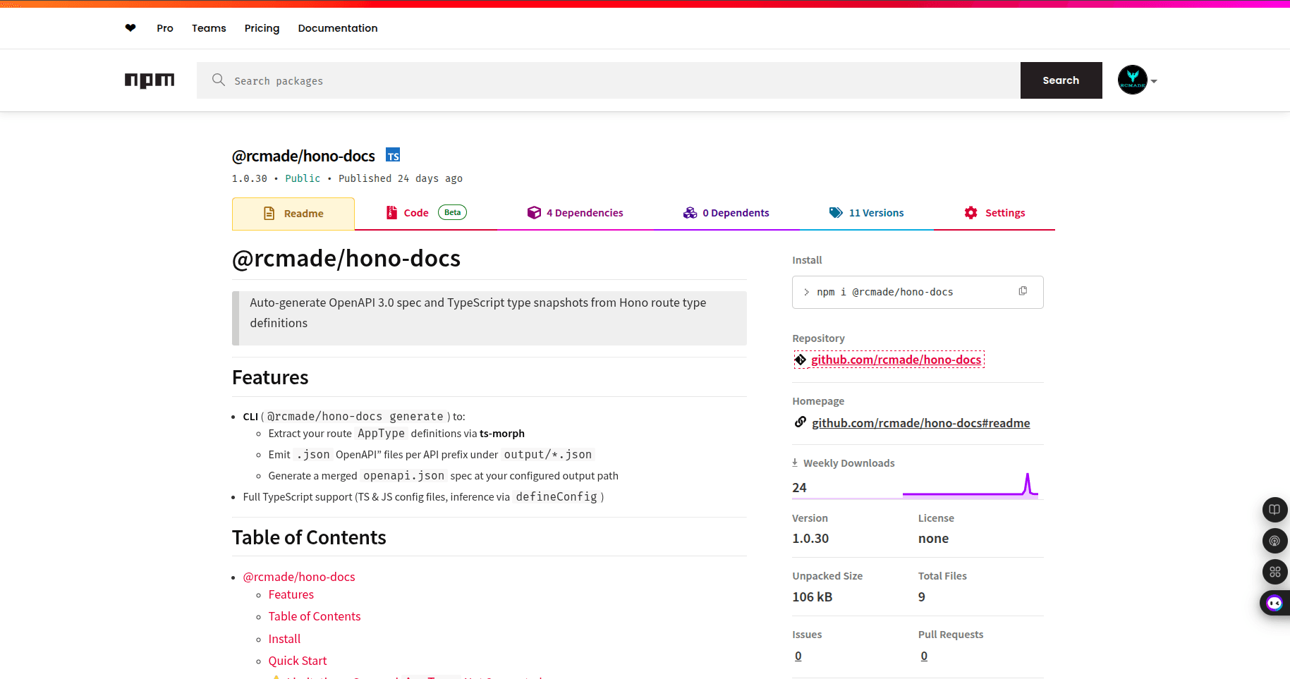 Hono-Docs - Auto-generated API Docs for Hono Framework